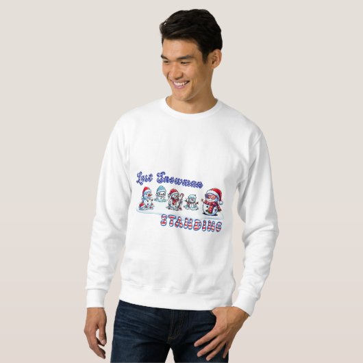 Letzter Snowman Stehend American Flag Pattern Sweatshirt (Vorne ganz)