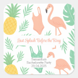 Letzter Splash" Aufkleber mit Palmen, Swimsuits