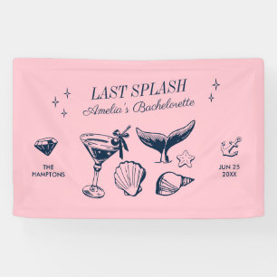Letzter Splash Meerjungfrau Pink Beach Junggeselin Banner