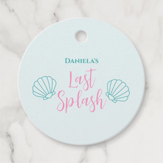 Letzter Splash Mermaid Muschel Beach Junggeselinne Geschenkanhänger (Vorderseite)