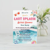 Letzter Splash Pool Themed Bachelorette Brautparty Einladung (Stehend Vorderseite)