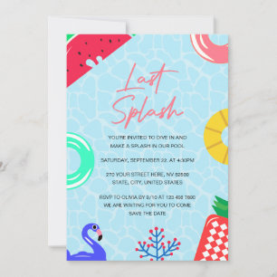 Letzter Splash Spinster-Junggeselinnen-Abschied Einladung