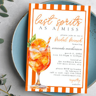 Letzter Spritz als Fräulein Orange Aperol Braut-Br Einladung