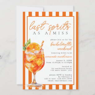Letzter Spritz als unverheiratete Miss Orange Aper Einladung