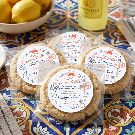 Letzter Spritz Amalfi-Küste Junggesellinnenabschie Runder Aufkleber