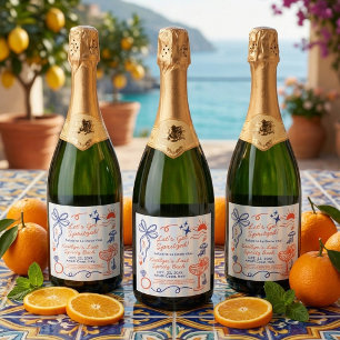 Letzter Spritz Amalfi-Küste Junggesellinnenabschie Schaumweinetikett