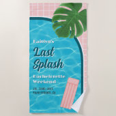 Letzter Spritzer Junggesellinnen-Wochenende Poolpa Strandtuch (Vorderseite)