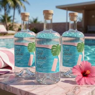 Letzter Sprung Junggesellinnen-Wochenende Poolpart Alkoholflaschenetikett