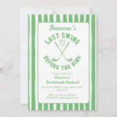 Letzter Swing Golf Country Club Bachelorette Woche Einladung (Vorderseite)