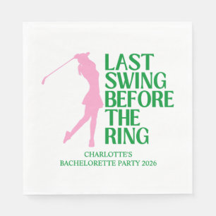 Letzter Swing Golf Junggesellinnenabschied Rosa Gr Serviette
