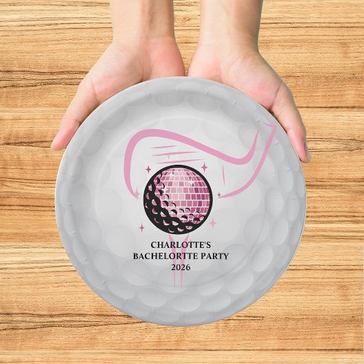 Letzter Swing Golf Junggesellinnenabschied Rosa Pappteller