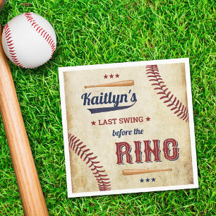 Letzter Swing vor dem Ring! Baseball-Brautabschied Serviette