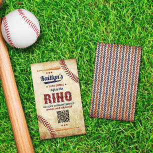 Letzter Swing vor dem Ring! Baseball Brautparty Begleitkarte