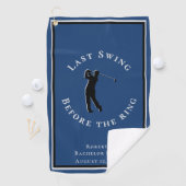 Letzter Swing vor dem Ring Blue Junggesellenabschi Golfhandtuch (Insitu)