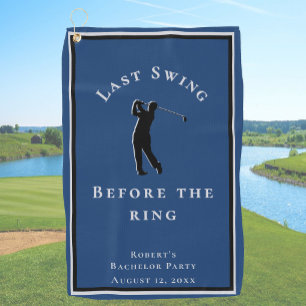 Letzter Swing vor dem Ring Blue Junggesellenparty Golfhandtuch