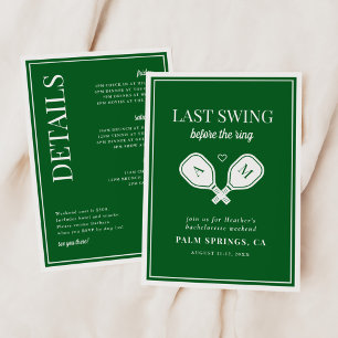 Letzter Swing vor dem Ring Pickleball Bach Wochene Einladung