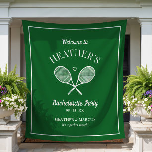 Letzter Swing vor dem Ring Tennis Junggesellinnena Wandteppich