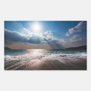 Letzter Tag am Strand Rechteckiger Aufkleber