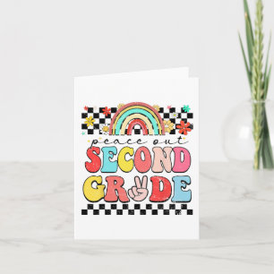 Letzter Tag der 2. Klasse Retro Groovy Happy Karte