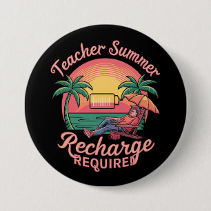 Letzter Tag der Schule, an dem Lehrer Sommererneue Button