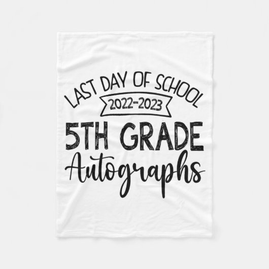 Letzter Tag der Schule Autogramm - 5. Klasse Fleecedecke (Vorderseite)