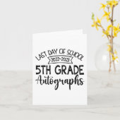 Letzter Tag der Schule Autogramm - 5. Klasse Karte (Gelbe Blume)