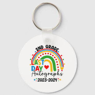 Letzter Tag der Schule Autograph 2nd Grade Abschlu Schlüsselanhänger