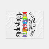 Letzter Tag der Schule Autograph Kindergarten Grad Fleecedecke (Vorderseite (Horizontal))