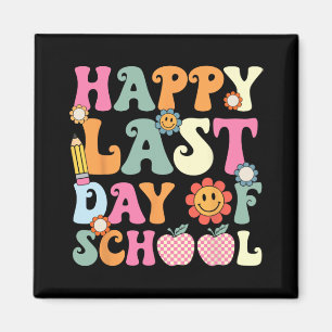 Letzter Tag der Schule Groovy Lehrer Student Gradu Magnet