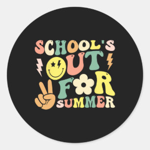 Letzter Tag der Schule Groovy Schulen für den Somm Runder Aufkleber