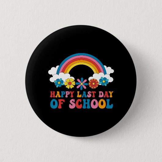 Letzter Tag der Schule Kinder Lehrer Schüler Absch Button (Vorderseite)