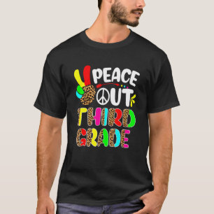 Letzter Tag der Schule Leopard Frieden aus der 3. T-Shirt
