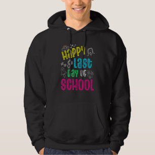 Letzter Tag der Schule Regenbogen Leopard letzten  Hoodie