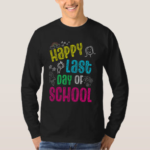 Letzter Tag der Schule Regenbogen Leopard letzten  T-Shirt