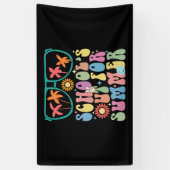 Letzter Tag der Schule: Sommerliche Sommerferien Banner (Vertikal)