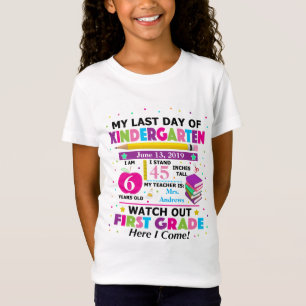Letzter Tag des Kindergarten-Schulmädchens scherz T-Shirt