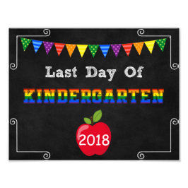 Letzter Tag des Kindergartens Editable Sign Fotodruck