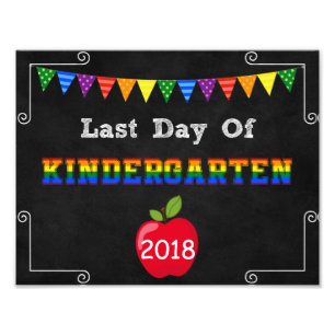 Letzter Tag des Kindergartens Editable Sign Fotodruck
