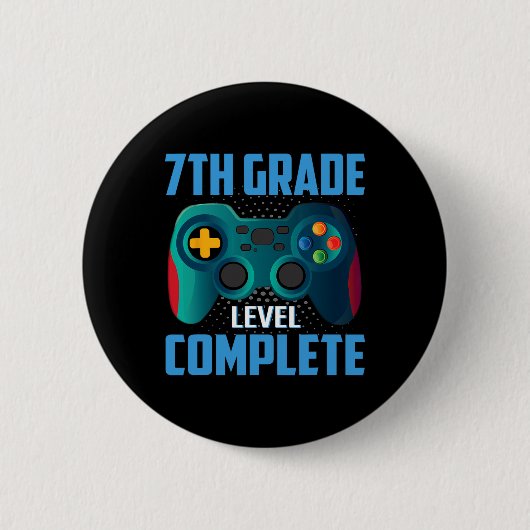 Letzter Tag Video Spiel 7. Klasse Comp Button (Vorderseite)