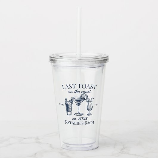 Letzter Toast am Junggeselinnen-Abschied am Strand Acryltrinkbecher (Vorderseite)