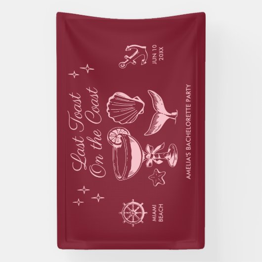 Letzter Toast am Junggeselinnen-Abschied am Strand Banner (Vertikal)