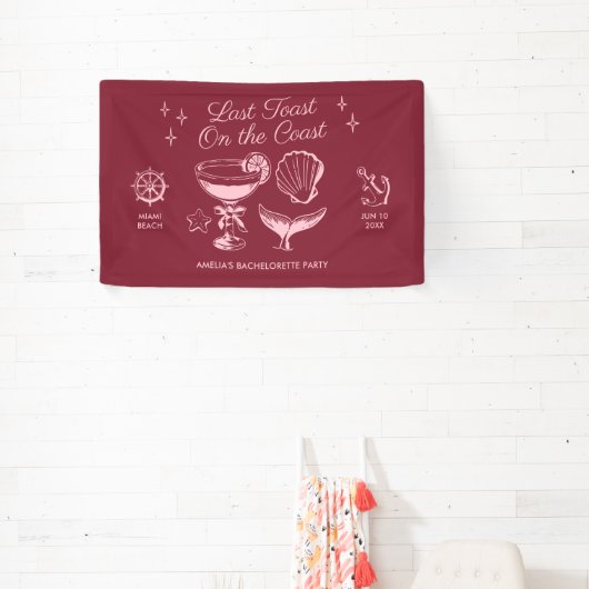 Letzter Toast am Junggeselinnen-Abschied am Strand Banner (InSitu)