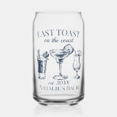 Letzter Toast am Junggeselinnen-Abschied am Strand Dosenglas (Vorderseite)