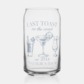 Letzter Toast am Junggeselinnen-Abschied am Strand Dosenglas (Vorderseite)
