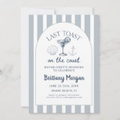 Letzter Toast am Junggeselinnen-Abschied am Strand Einladung (Vorderseite)
