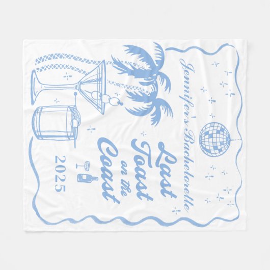 Letzter Toast am Junggeselinnen-Abschied am Strand Fleecedecke (Vorderseite (Horizontal))