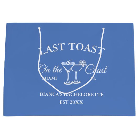 Letzter Toast am Junggeselinnen-Abschied am Strand Große Geschenktüte (Vorderseite)