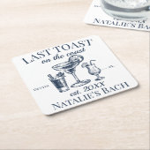 Letzter Toast am Junggeselinnen-Abschied am Strand Rechteckiger Pappuntersetzer (angewinkelt)