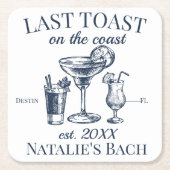 Letzter Toast am Junggeselinnen-Abschied am Strand Rechteckiger Pappuntersetzer (Vorderseite)