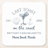 Letzter Toast am Junggeselinnen-Abschied am Strand Rechteckiger Pappuntersetzer (Vorderseite)